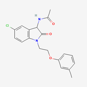 molecular formula C19H19ClN2O3 B2446829 N-{5-chloro-1-[2-(3-methylphenoxy)ethyl]-2-oxoindolin-3-yl}acetamide CAS No. 1008647-43-5