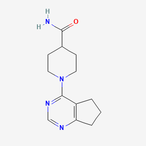 molecular formula C13H18N4O B2446833 1-{5H,6H,7H-Cyclopenta[D]pyrimidin-4-YL}piperidine-4-carboxamide CAS No. 1340783-45-0