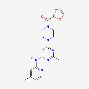 molecular formula C20H22N6O2 B2446840 6-[4-(FURAN-2-CARBONYL)PIPERAZIN-1-YL]-2-METHYL-N-(4-METHYLPYRIDIN-2-YL)PYRIMIDIN-4-AMINE CAS No. 1428374-65-5