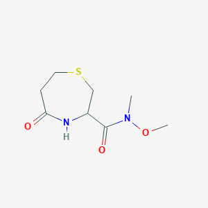 molecular formula C8H14N2O3S B2446844 N-methoxy-N-methyl-5-oxo-1,4-thiazepane-3-carboxamide CAS No. 1396558-84-1