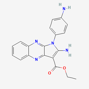 molecular formula C19H17N5O2 B2446848 ethyl 2-amino-1-(4-aminophenyl)-1H-pyrrolo[2,3-b]quinoxaline-3-carboxylate CAS No. 306278-66-0