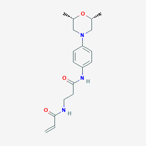 molecular formula C18H25N3O3 B2446879 N-[4-[(2R,6S)-2,6-Dimethylmorpholin-4-yl]phenyl]-3-(prop-2-enoylamino)propanamide CAS No. 2361585-58-0