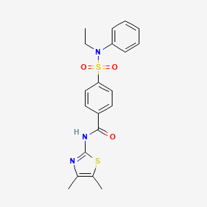molecular formula C20H21N3O3S2 B2446905 N-(4,5-dimethyl-1,3-thiazol-2-yl)-4-[ethyl(phenyl)sulfamoyl]benzamide CAS No. 922462-10-0