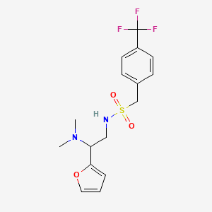 molecular formula C16H19F3N2O3S B2446934 N-[2-(dimethylamino)-2-(furan-2-yl)ethyl]-1-[4-(trifluoromethyl)phenyl]methanesulfonamide CAS No. 1396874-58-0