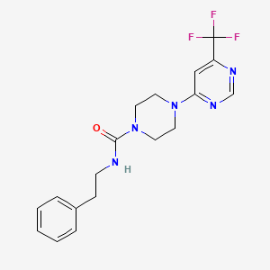 molecular formula C18H20F3N5O B2446946 N-(2-phenylethyl)-4-[6-(trifluoromethyl)pyrimidin-4-yl]piperazine-1-carboxamide CAS No. 2034441-04-6