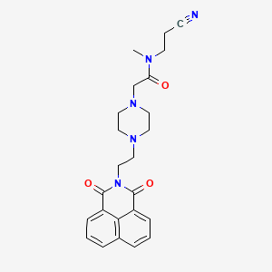 molecular formula C24H27N5O3 B2446948 N-(2-cyanoethyl)-2-(4-(2-(1,3-dioxo-1H-benzo[de]isoquinolin-2(3H)-yl)ethyl)piperazin-1-yl)-N-methylacetamide CAS No. 2034267-44-0