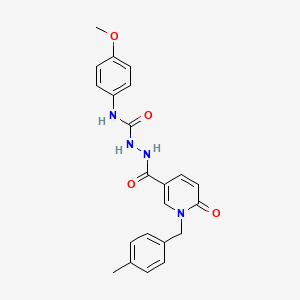 molecular formula C22H22N4O4 B2446959 N-(4-methoxyphenyl)-2-(1-(4-methylbenzyl)-6-oxo-1,6-dihydropyridine-3-carbonyl)hydrazinecarboxamide CAS No. 1105206-88-9