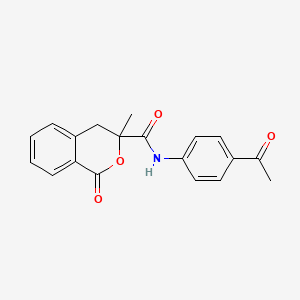 molecular formula C19H17NO4 B2446963 N-(4-acetylphenyl)-3-methyl-1-oxo-3,4-dihydro-1H-2-benzopyran-3-carboxamide CAS No. 868213-14-3