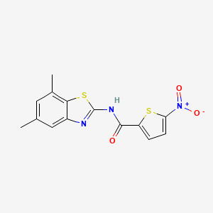 molecular formula C14H11N3O3S2 B2446973 N-(5,7-dimethyl-1,3-benzothiazol-2-yl)-5-nitrothiophene-2-carboxamide CAS No. 862807-79-2