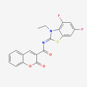molecular formula C19H12F2N2O3S B2446993 N-[(2Z)-3-ethyl-4,6-difluoro-2,3-dihydro-1,3-benzothiazol-2-ylidene]-2-oxo-2H-chromene-3-carboxamide CAS No. 868375-15-9