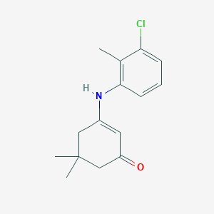 molecular formula C15H18ClNO B2447017 3-[(3-Chloro-2-methylphenyl)amino]-5,5-dimethylcyclohex-2-en-1-one CAS No. 327981-30-6
