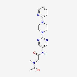 molecular formula C18H23N7O2 B2447044 2-(N-methylacetamido)-N-{2-[4-(pyridin-2-yl)piperazin-1-yl]pyrimidin-5-yl}acetamide CAS No. 1396630-87-7