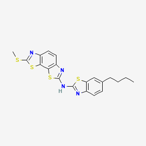 molecular formula C20H18N4S4 B2447072 N-(6-butyl-1,3-benzothiazol-2-yl)-2-methylsulfanyl-[1,3]thiazolo[4,5-g][1,3]benzothiazol-7-amine CAS No. 887878-72-0