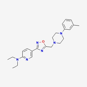 molecular formula C23H30N6O B2447077 N,N-diethyl-5-(5-{[4-(3-methylphenyl)piperazin-1-yl]methyl}-1,2,4-oxadiazol-3-yl)pyridin-2-amine CAS No. 1251606-29-7