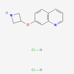 molecular formula C12H14Cl2N2O B2447088 7-(Azetidin-3-yloxy)quinoline;dihydrochloride CAS No. 2375274-67-0