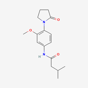molecular formula C16H22N2O3 B2447089 N-[3-methoxy-4-(2-oxopyrrolidin-1-yl)phenyl]-3-methylbutanamide CAS No. 941933-53-5
