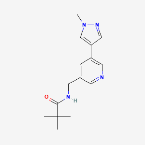 molecular formula C15H20N4O B2447129 N-((5-(1-methyl-1H-pyrazol-4-yl)pyridin-3-yl)methyl)pivalamide CAS No. 2034562-19-9