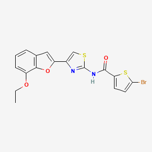 molecular formula C18H13BrN2O3S2 B2447136 5-bromo-N-[4-(7-ethoxy-1-benzofuran-2-yl)-1,3-thiazol-2-yl]thiophene-2-carboxamide CAS No. 921569-87-1