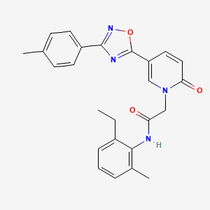 molecular formula C25H24N4O3 B2447153 N-(2-ethyl-6-methylphenyl)-2-(2-oxo-5-(3-(p-tolyl)-1,2,4-oxadiazol-5-yl)pyridin-1(2H)-yl)acetamide CAS No. 1251616-14-4