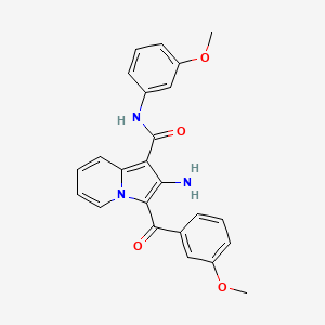molecular formula C24H21N3O4 B2447158 2-amino-3-(3-methoxybenzoyl)-N-(3-methoxyphenyl)indolizine-1-carboxamide CAS No. 906162-71-8