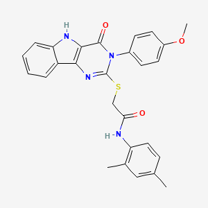 molecular formula C27H24N4O3S B2447203 N-(2,4-dimethylphenyl)-2-((3-(4-methoxyphenyl)-4-oxo-4,5-dihydro-3H-pyrimido[5,4-b]indol-2-yl)thio)acetamide CAS No. 536707-43-4