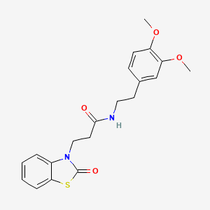 molecular formula C20H22N2O4S B2447248 N-[2-(3,4-dimethoxyphenyl)ethyl]-3-(2-oxo-1,3-benzothiazol-3(2H)-yl)propanamide CAS No. 851989-75-8