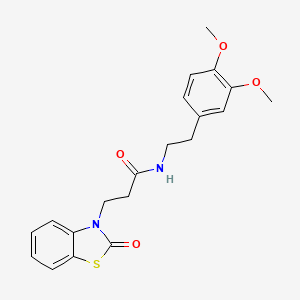 B2447248 N-[2-(3,4-dimethoxyphenyl)ethyl]-3-(2-oxo-1,3-benzothiazol-3(2H)-yl)propanamide CAS No. 851989-75-8