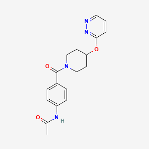 N-(4-(4-(pyridazin-3-yloxy)piperidine-1-carbonyl)phenyl)acetamide