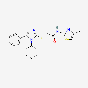 2-((1-cyclohexyl-5-phenyl-1H-imidazol-2-yl)thio)-N-(4-methylthiazol-2-yl)acetamide