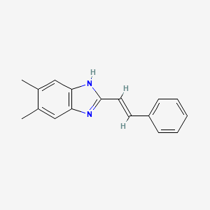 molecular formula C17H16N2 B2447282 5,6-dimethyl-2-styryl-1H-1,3-benzimidazole CAS No. 244759-53-3