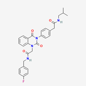 molecular formula C29H29FN4O4 B2447283 N-[(4-FLUOROPHENYL)METHYL]-2-[3-(4-{[(2-METHYLPROPYL)CARBAMOYL]METHYL}PHENYL)-2,4-DIOXO-1,2,3,4-TETRAHYDROQUINAZOLIN-1-YL]ACETAMIDE CAS No. 1223981-42-7