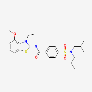 (Z)-4-(N,N-diisobutylsulfamoyl)-N-(4-ethoxy-3-ethylbenzo[d]thiazol-2(3H)-ylidene)benzamide