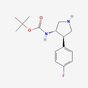 molecular formula C15H21FN2O2 B2447333 tert-butyl N-[(3S,4R)-4-(4-fluorophenyl)pyrrolidin-3-yl]carbamate CAS No. 1628549-64-3