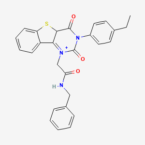 molecular formula C27H23N3O3S B2447334 N-benzyl-2-[5-(4-ethylphenyl)-4,6-dioxo-8-thia-3,5-diazatricyclo[7.4.0.0^{2,7}]trideca-1(9),2(7),10,12-tetraen-3-yl]acetamide CAS No. 902293-89-4