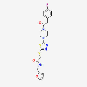 2-((5-(4-(2-(4-fluorophenyl)acetyl)piperazin-1-yl)-1,3,4-thiadiazol-2-yl)thio)-N-(furan-2-ylmethyl)acetamide