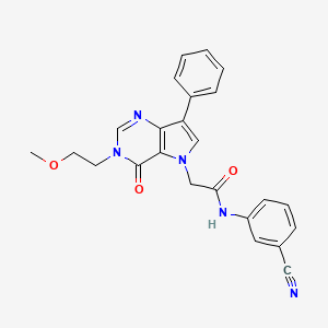 molecular formula C24H21N5O3 B2447339 N-(3-cyanophenyl)-2-[3-(2-methoxyethyl)-4-oxo-7-phenyl-3,4-dihydro-5H-pyrrolo[3,2-d]pyrimidin-5-yl]acetamide CAS No. 1251688-03-5