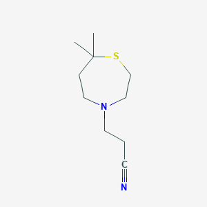 3-(7,7-Dimethyl-1,4-thiazepan-4-yl)propanenitrile