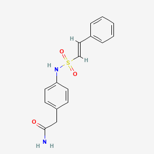 molecular formula C16H16N2O3S B2447345 (E)-2-(4-(2-phenylvinylsulfonamido)phenyl)acetamide CAS No. 1251711-31-5