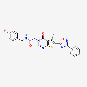 N-(4-fluorobenzyl)-2-(5-methyl-4-oxo-6-(3-phenyl-1,2,4-oxadiazol-5-yl)thieno[2,3-d]pyrimidin-3(4H)-yl)acetamide