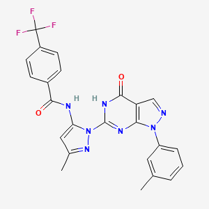 N-(3-methyl-1-(4-oxo-1-(m-tolyl)-4,5-dihydro-1H-pyrazolo[3,4-d]pyrimidin-6-yl)-1H-pyrazol-5-yl)-4-(trifluoromethyl)benzamide