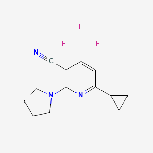 6-Cyclopropyl-2-(1-pyrrolidinyl)-4-(trifluoromethyl)nicotinonitrile