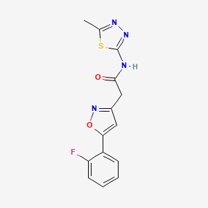 2-(5-(2-fluorophenyl)isoxazol-3-yl)-N-(5-methyl-1,3,4-thiadiazol-2-yl)acetamide