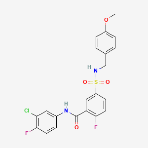 N-(3-chloro-4-fluorophenyl)-2-fluoro-5-(N-(4-methoxybenzyl)sulfamoyl)benzamide