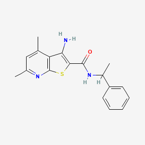 3-amino-4,6-dimethyl-N-(1-phenylethyl)thieno[2,3-b]pyridine-2-carboxamide