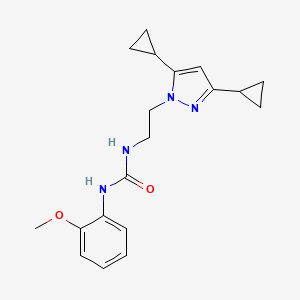 molecular formula C19H24N4O2 B2447373 3-[2-(3,5-dicyclopropyl-1H-pyrazol-1-yl)ethyl]-1-(2-methoxyphenyl)urea CAS No. 2310205-83-3