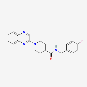 molecular formula C21H21FN4O B2447382 N-[(4-FLUOROPHENYL)METHYL]-1-(QUINOXALIN-2-YL)PIPERIDINE-4-CARBOXAMIDE CAS No. 941923-88-2