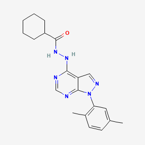 N'-[1-(2,5-dimethylphenyl)-1H-pyrazolo[3,4-d]pyrimidin-4-yl]cyclohexanecarbohydrazide