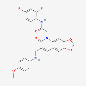 N-(2,4-difluorophenyl)-2-(7-(((4-methoxyphenyl)amino)methyl)-6-oxo-[1,3]dioxolo[4,5-g]quinolin-5(6H)-yl)acetamide