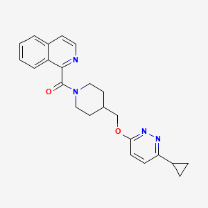 molecular formula C23H24N4O2 B2447405 [4-[(6-Cyclopropylpyridazin-3-yl)oxymethyl]piperidin-1-yl]-isoquinolin-1-ylmethanone CAS No. 2379994-02-0
