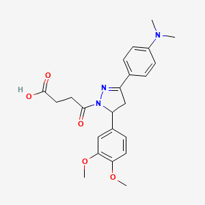 4-[5-(3,4-dimethoxyphenyl)-3-[4-(dimethylamino)phenyl]-4,5-dihydro-1H-pyrazol-1-yl]-4-oxobutanoic acid